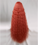 100cm Long Sheep Rolls Wavy Curls Orange Pink Blodne Brown Lolita Wig~