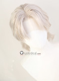 Lace Front Black Silver Grey Mullet Wolf Cut Middle Part Styled Wig