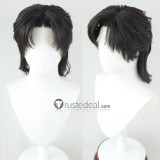 Lace Front Black Silver Grey Mullet Wolf Cut Middle Part Styled Wig