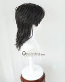 Lace Front Black Silver Grey Mullet Wolf Cut Middle Part Styled Wig