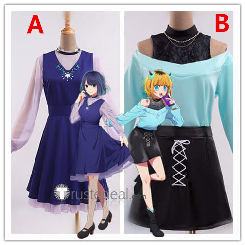 Oshi no Ko My Star Akane Kurokawa Mem-Cho Blue Purple Cosplay Costume