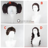 Star Wars Princess Leia Organa Padme Amidala Brown Styled Cosplay Wigs