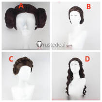 Star Wars Princess Leia Organa Padme Amidala Brown Styled Cosplay Wigs