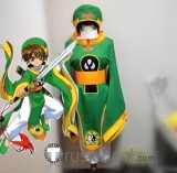 Cardcaptor Sakura Li Syaoran Green Battle Robe Cosplay Costume 2