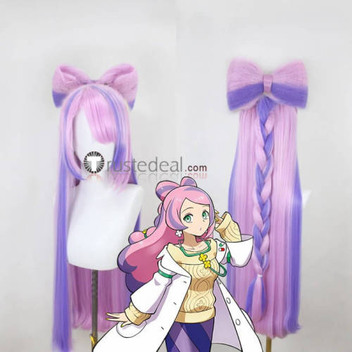 Pokemon Scarlet Violet Miriam Nemona Black Green Pink Styled Cosplay Wig