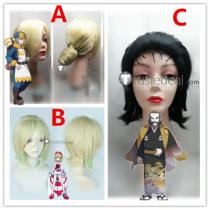 Pokemon Legends Arceus Irida Kamado Volo Black Blonde Cosplay Wigs