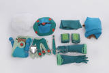 Made in Abyss Prushka Green Blue Cosplay Costume