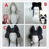 Demon Slayer Kimetsu no Yaiba Daki Oiran Geisha Lace Front Styled Black Silver White Cosplay Wig