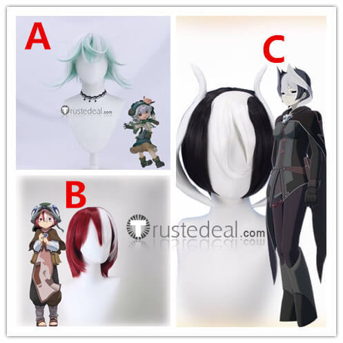 Made in Abyss Vueko Vueroeruko Prushka Ozen White Black Prestyled Cosplay Wig