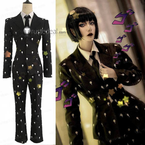 JoJo's Bizarre Adventure Vento Aureo Golden Wind Bruno Buccellati Funeral Suit Cosplay Costume