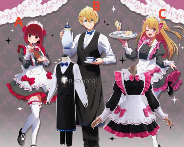 Oshi no Ko My Star Sweets Paradise Hoshino Ruby Kana Arima Aqua Cafe Maid Cosplay Costume