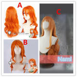 One Piece Nami Long Orange Curly Cosplay Wig