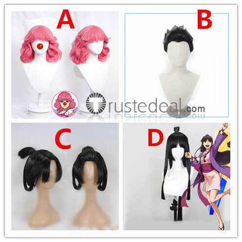 Phoenix Wright Ace Attorney Maya Fey Mayoi Ayasato Susato Mikotoba Phoenix Wright Geiru Toneido Black Styled Cosplay Wig