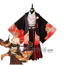 Genshin Impact The Five Kasen Kaedehara Kazuha Akahito Scarlet Man Kimono Cosplay Costume