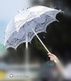 Black Butler Kuroshitsuji Book of Circus Doll White Dress Cosplay Costume Umbrella 3