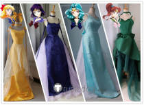 Sailor Moon Sailor Saturn Mercury Pluto Jupiter Venus Mars Uranus Neptune Princess Formal Gown Cosplay Costume