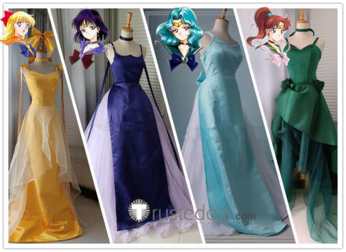 Sailor Moon Sailor Saturn Mercury Pluto Jupiter Venus Mars Uranus Neptune Princess Formal Gown Cosplay Costume