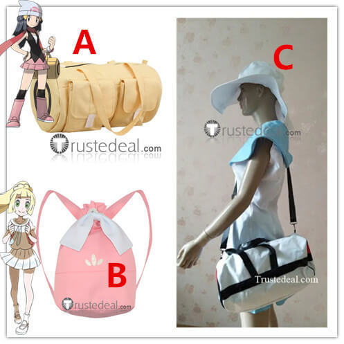 Pokemon Lillie Dawn Green Leaf Bag Backpack Cosplay Props