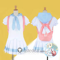 Pokemon Ultra Sun and Ultra Moon Lillie White and Blue Cosplay Costume 2