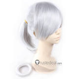 RWBY 7 Weiss Schnee Long Silver Ponytail Cosplay Wigs