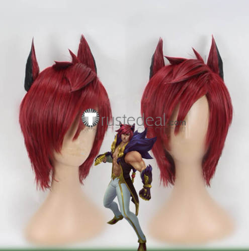 League of Legends LOL Sett The Boss Academy Darius Blue Silver White Red Styled Cosplay Wig
