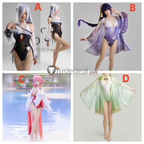 Genshin Impact Raiden Shogun Shenhe Yae Miko Nahida Swimsuit Bikini Summer Cosplay Costumes