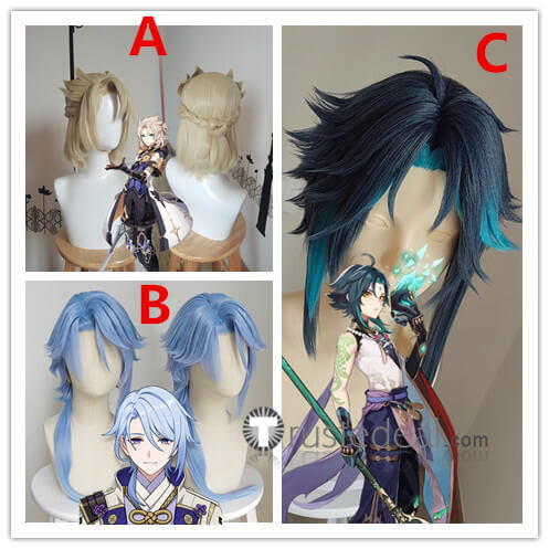 Genshin Impact Albedo Xiao Ayato Kamisato Styled Cosplay Wigs