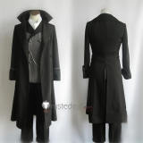 Black Butler Kuroshitusji Sebastian Michaelis Teacher Tutor Black Cosplay Costume