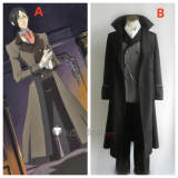 Black Butler Kuroshitusji Sebastian Michaelis Teacher Tutor Black Cosplay Costume