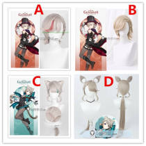 Genshin Impact Lyney and Lynette Twins New Skin Red Xiao Cosplay Wig