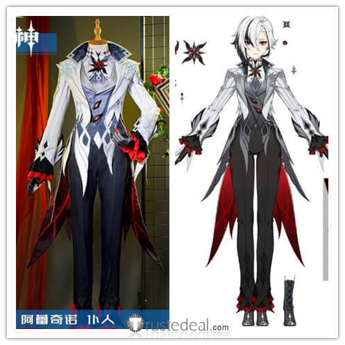 Genshin Impact Fatui Harbinger The Knave Arlecchino Cosplay Costume
