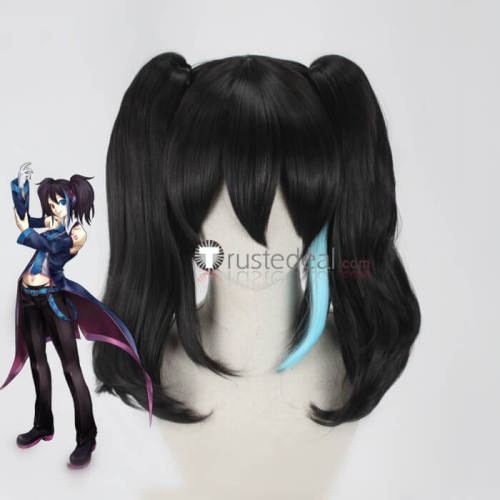 Vocaloid Ruko Yokune Karune SHI-E Red Black Blue Ponytails Styled Cosplay Wig