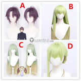 Shiro Seijo to Kuro Bokushi Saint Cecilia and Pastor Lawrence Purple Green Cosplay Wig