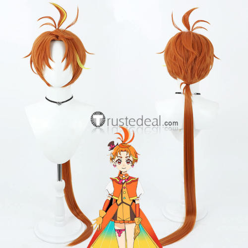 Go! Princess Hirogaru Sky! Pretty Cure Cure Flora Cure Wing Cure Prism Pink Yellow Orange Cosplay Wig