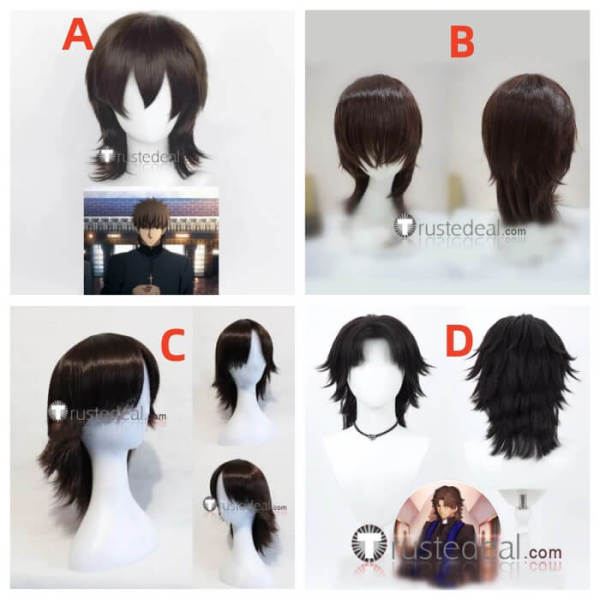 Fate Stay Night Kirei Kotomine Short Brown Cosplay Wig