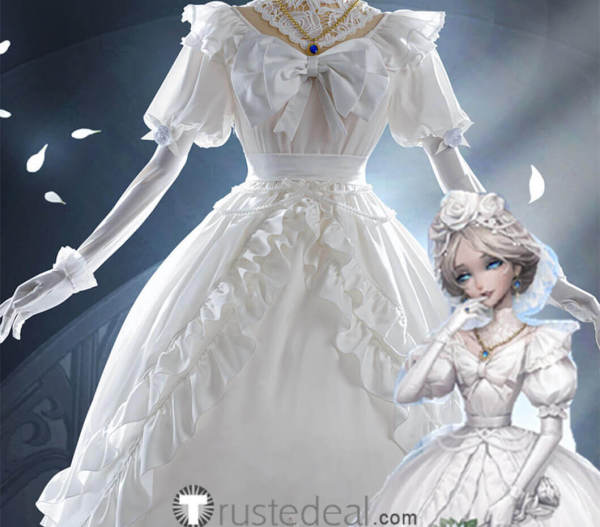 Identity V Bloody Queen Mary Promised Day White Gown Cosplay Costume