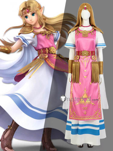 Super Smash Bros Ultimate Princess Zelda Pink Cosplay Costume