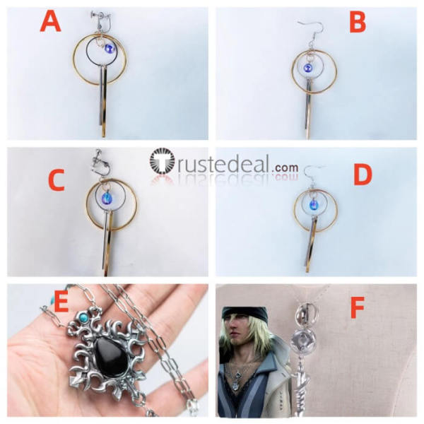 Final Fantasy XIV FF14 Edengrace Edengate Earring FF13 Snow FF16 FFXVI Jill Warrick Necklace Cosplay Accessories Props
