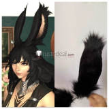 Final Fantasy XIV FF14 FFXIV Viera Green Black Pink Cosplay Ears Accessories