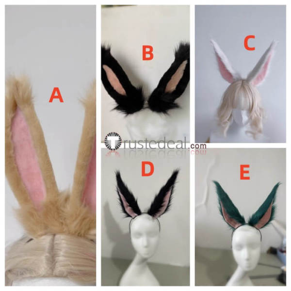 Final Fantasy XIV FF14 FFXIV Viera Green Black Pink Cosplay Ears Accessories