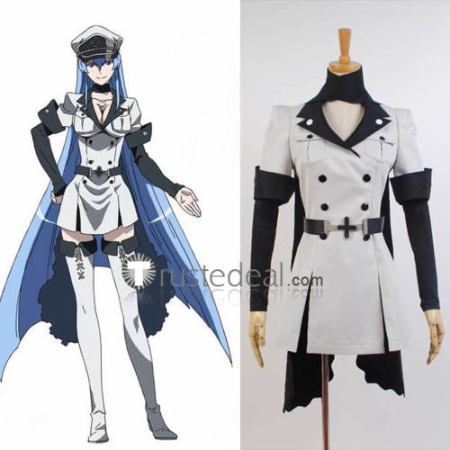 Akame ga Kill Esdeath White Black Cosplay Costume