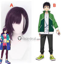 Zom 100 Bucket List of the Dead Shizuka Mikazuki Akira Tendou Black Purple Cosplay Wig