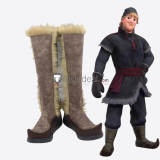 Frozen Kristoff Cosplay Black Brown Boots Shoes Halloween