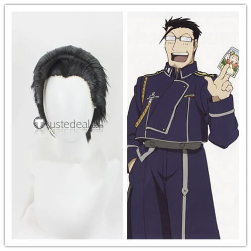 Fullmetal Alchemist Maes Hughes Styled Black Cosplay Wig