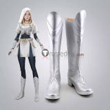 League of Legends LOL Elementalist Storm Lux Prestige Porcelain Lux Warriors Silver Blue Cosplay Boots Shoes