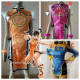 Tekken7 Ling Xiaoyu Orange Pink Blue Cosplay Costume