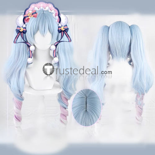 2023 Blue Green Ponytails Cosplay Wig