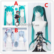 Vocaloid Snow Miku 2023 Karune Shiie Calne Ca Hatsune Miku Wonderland Cat Puss Cat in Boots Ponytails Cosplay Wig