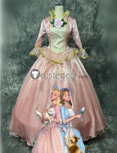 Barbie as The Princess and The Pauper Anneliese Erika Pink Blue Dress Cosplay Costume