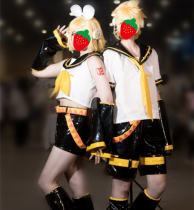Vocaloid Kagamine Rin Len Original Pleather Cosplay Costume